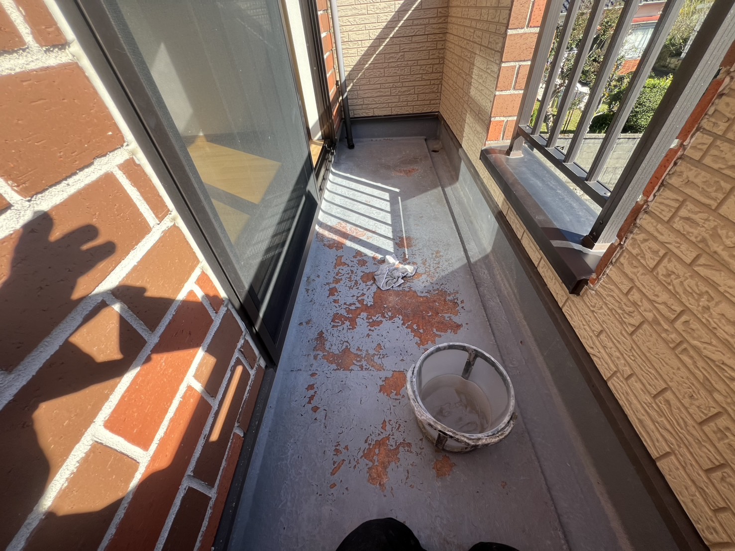 【ベランダ】FPR防水 トップコート塗装工事