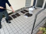 エントランス スロープ床 防滑工事