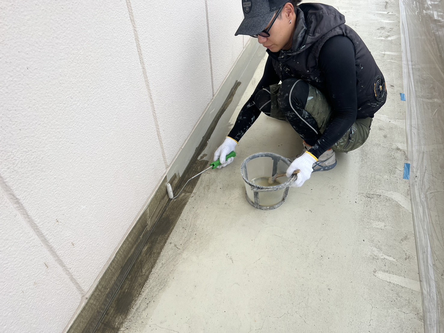 【アパート】通路・階段床 長尺シート工事