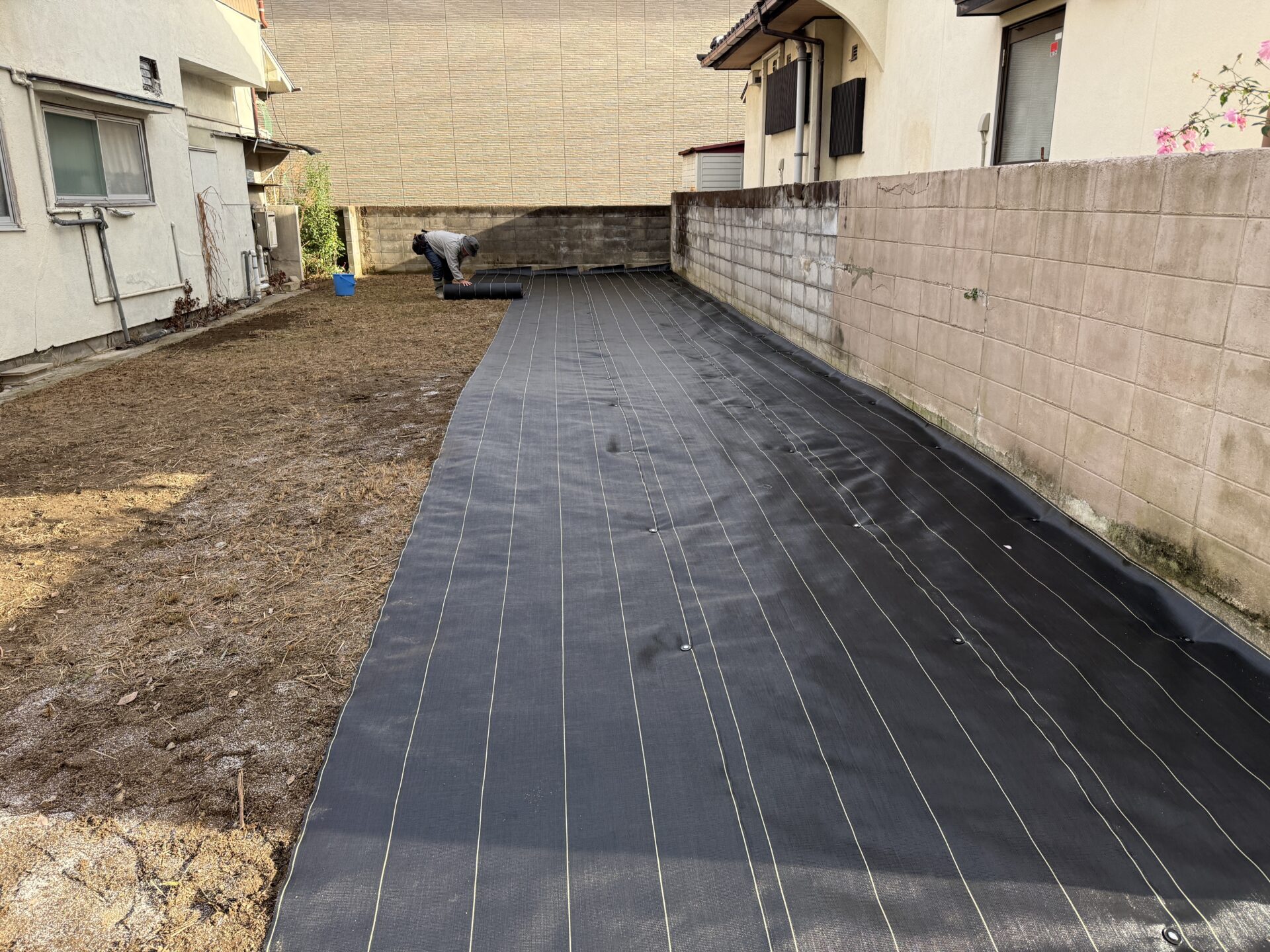 【空き地】除草作業 及 防草シート工事