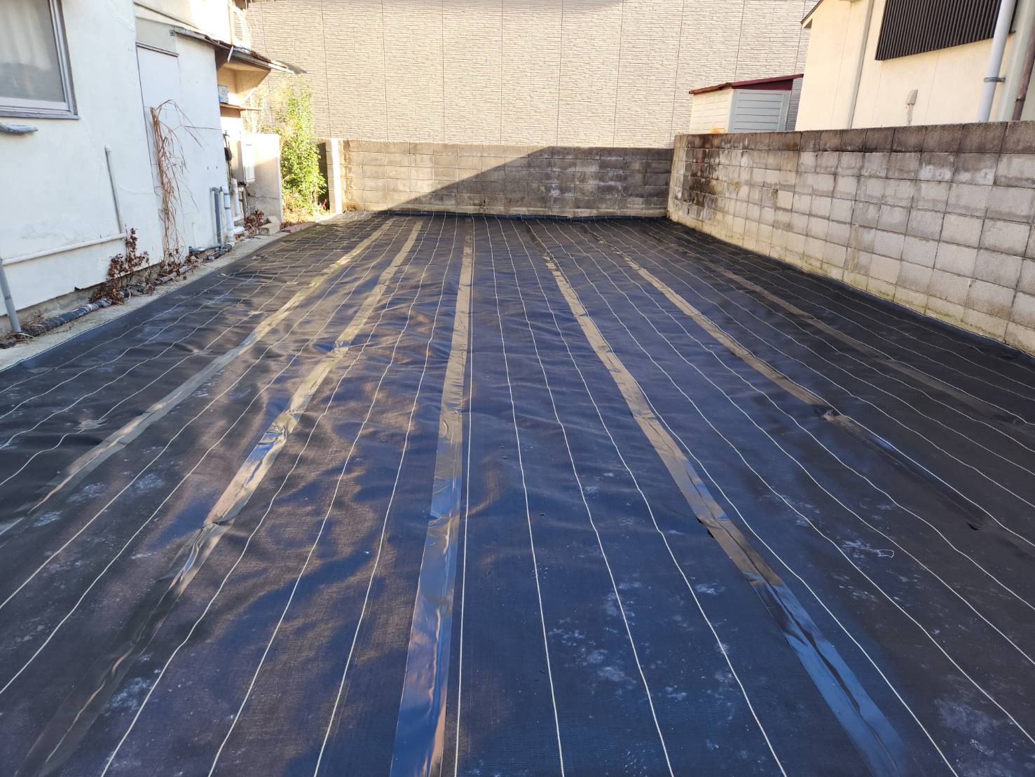 【空き地】除草作業 及 防草シート工事