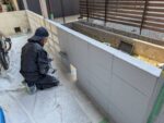 通路ブロック塀 補修 及 塗装工事
