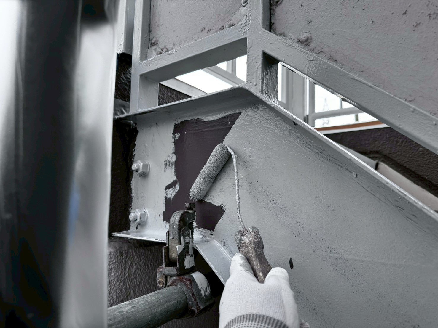 【外部階段】塗装改修工事 及  ベランダ手摺 塗装工事