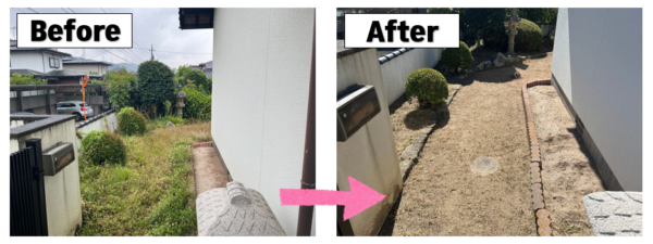 広島市で庭木剪定・雑草撤去工事をご検討の方へ、庭木剪定・雑草撤去工事事例を広島市に地域密着のクリーンハウス工業がご紹介します