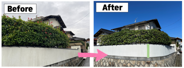 広島市で庭木剪定・雑草撤去工事をご検討の方へ、庭木剪定・雑草撤去工事事例を広島市に地域密着のクリーンハウス工業がご紹介します